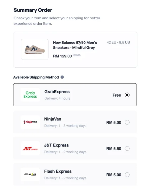 Display courier Services on the checkout page