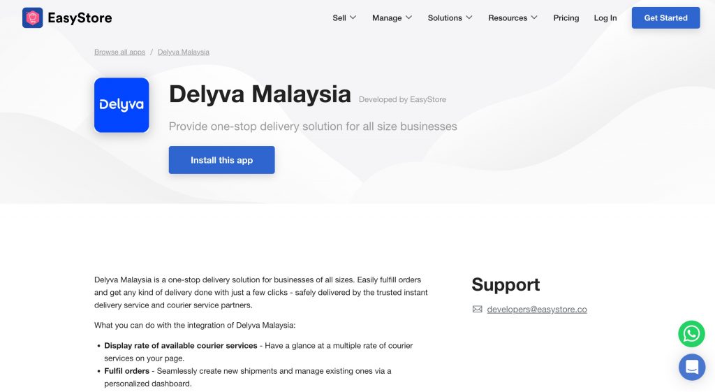 Easystore delivery shipping Malaysia