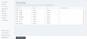 Maynuu - Restaurant Operating Time Slots